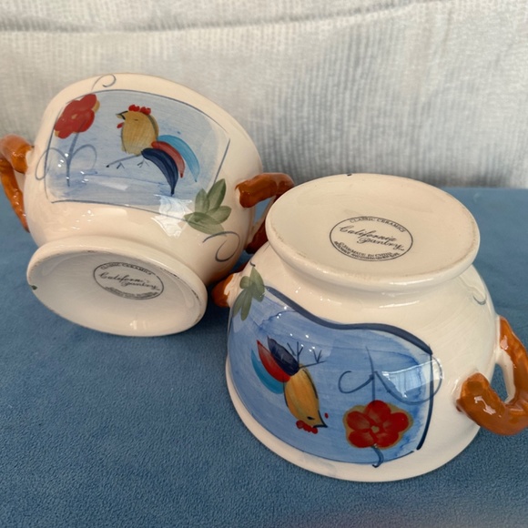 California Pantry, set of 2 ceramic Rooster Bowls - Picture 5 of 5